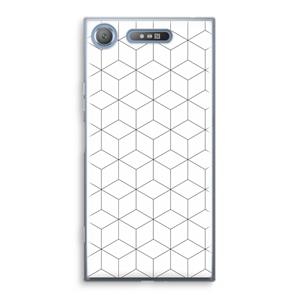 CaseCompany Zwart-witte kubussen: Sony Xperia XZ1 Transparant Hoesje