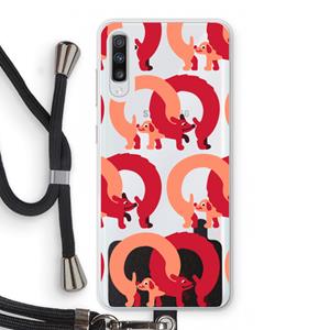 CaseCompany Dogs: Samsung Galaxy A70 Transparant Hoesje met koord