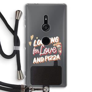CaseCompany Pizza is the answer: Sony Xperia XZ2 Transparant Hoesje met koord