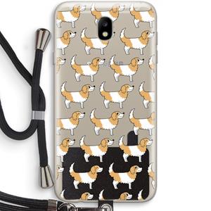 CaseCompany Doggy: Samsung Galaxy J7 (2017) Transparant Hoesje met koord