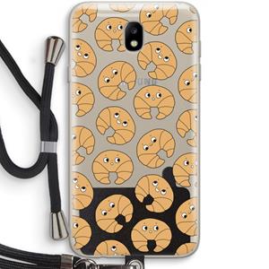 CaseCompany Croissant: Samsung Galaxy J7 (2017) Transparant Hoesje met koord