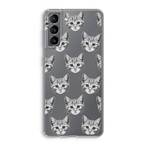 CaseCompany Kitten: Samsung Galaxy S21 Transparant Hoesje