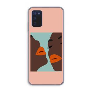 CaseCompany Orange lips: Samsung Galaxy A03s Transparant Hoesje