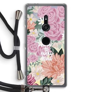 CaseCompany Kindness matters: Sony Xperia XZ2 Transparant Hoesje met koord