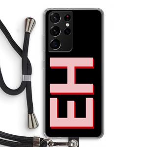CaseCompany Monogram: Samsung Galaxy S21 Ultra Transparant Hoesje met koord