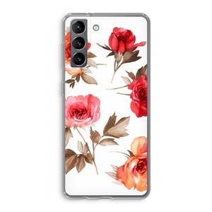 CaseCompany Roosjes: Samsung Galaxy S21 Transparant Hoesje