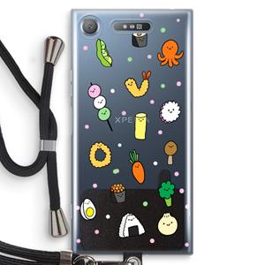 CaseCompany Happy bento friends: Sony Xperia XZ1 Transparant Hoesje met koord