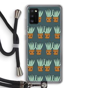 CaseCompany Sansevieria: Samsung Galaxy A41 Transparant Hoesje met koord