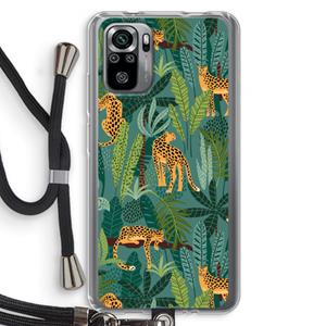 CaseCompany Luipaard 2: Xiaomi Redmi Note 10S Transparant Hoesje met koord