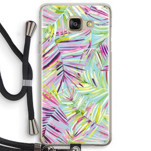 CaseCompany Tropical Palms Blue: Samsung Galaxy A5 (2016) Transparant Hoesje met koord