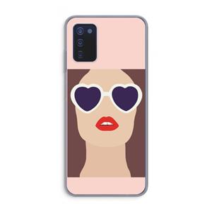 CaseCompany Red lips: Samsung Galaxy A03s Transparant Hoesje