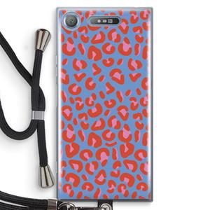 CaseCompany Leopard blue: Sony Xperia XZ1 Transparant Hoesje met koord