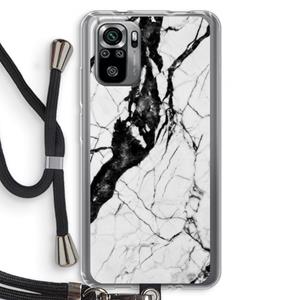 CaseCompany Witte marmer 2: Xiaomi Redmi Note 10S Transparant Hoesje met koord