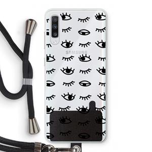 CaseCompany Eye pattern #2: Samsung Galaxy A70 Transparant Hoesje met koord