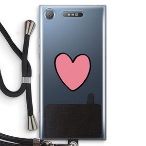 CaseCompany Hartje: Sony Xperia XZ1 Transparant Hoesje met koord