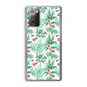 CaseCompany Flamingo bladeren: Samsung Galaxy Note 20 / Note 20 5G Transparant Hoesje
