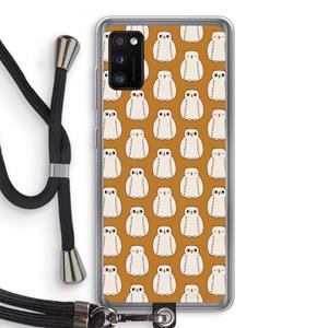 CaseCompany Uilen: Samsung Galaxy A41 Transparant Hoesje met koord