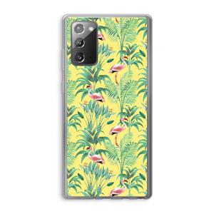 CaseCompany Flamingo party: Samsung Galaxy Note 20 / Note 20 5G Transparant Hoesje