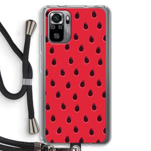 CaseCompany Watermelon: Xiaomi Redmi Note 10S Transparant Hoesje met koord