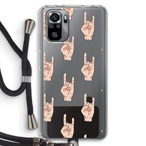 CaseCompany Rock: Xiaomi Redmi Note 10S Transparant Hoesje met koord