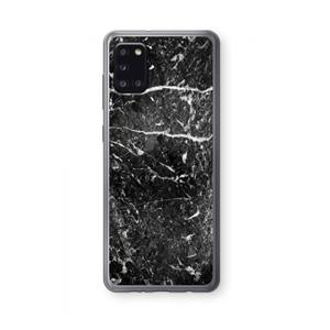 CaseCompany Zwart marmer: Samsung Galaxy A31 Transparant Hoesje