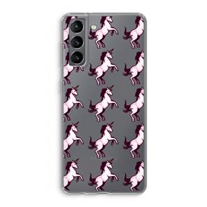 CaseCompany Musketon Unicorn: Samsung Galaxy S21 Transparant Hoesje