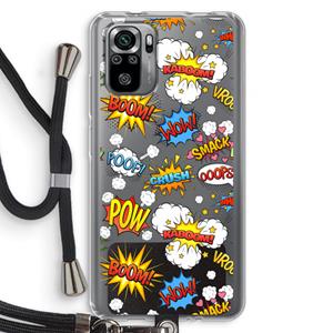 CaseCompany Pow Smack: Xiaomi Redmi Note 10S Transparant Hoesje met koord