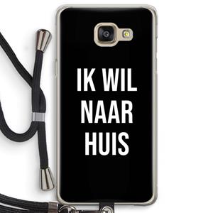 CaseCompany Ik wil naar huis - Zwart: Samsung Galaxy A5 (2016) Transparant Hoesje met koord