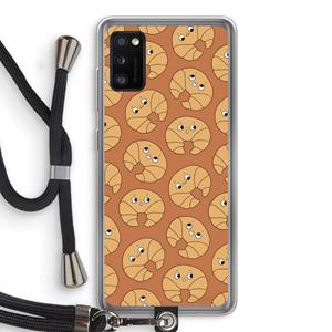 CaseCompany Croissant: Samsung Galaxy A41 Transparant Hoesje met koord