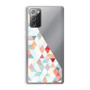 CaseCompany Gekleurde driehoekjes pastel: Samsung Galaxy Note 20 / Note 20 5G Transparant Hoesje