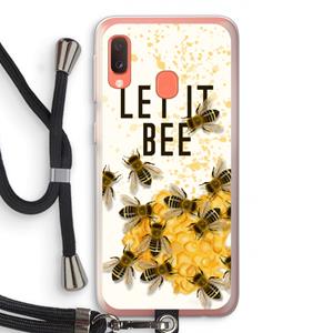 CaseCompany Let it bee: Samsung Galaxy A20e Transparant Hoesje met koord