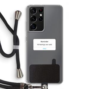 CaseCompany Reminder: Samsung Galaxy S21 Ultra Transparant Hoesje met koord