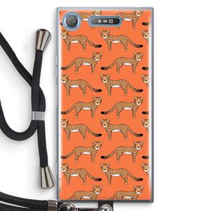 CaseCompany Cheetah: Sony Xperia XZ1 Transparant Hoesje met koord