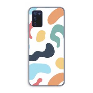 CaseCompany Memphis Shapes Blue: Samsung Galaxy A03s Transparant Hoesje