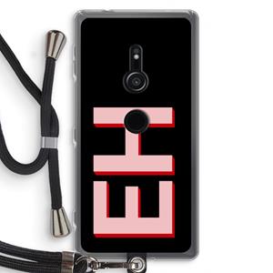 CaseCompany Monogram: Sony Xperia XZ2 Transparant Hoesje met koord