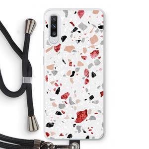 CaseCompany Terrazzo N°12: Samsung Galaxy A70 Transparant Hoesje met koord