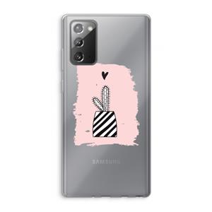CaseCompany Zwart-wit cactus: Samsung Galaxy Note 20 / Note 20 5G Transparant Hoesje