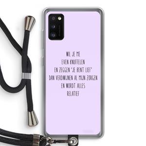 CaseCompany Relatief: Samsung Galaxy A41 Transparant Hoesje met koord