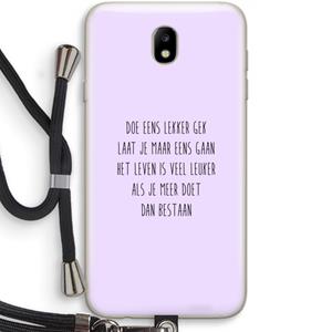 CaseCompany Gek: Samsung Galaxy J7 (2017) Transparant Hoesje met koord