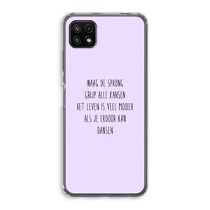 CaseCompany Sprong: Samsung Galaxy A22 5G Transparant Hoesje