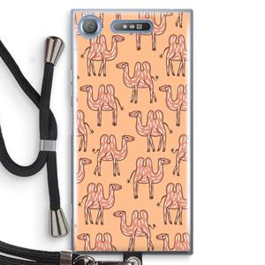 CaseCompany Kameel: Sony Xperia XZ1 Transparant Hoesje met koord
