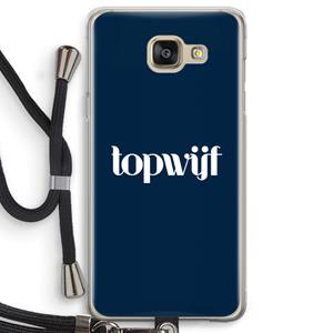CaseCompany Topwijf Navy: Samsung Galaxy A5 (2016) Transparant Hoesje met koord