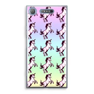 CaseCompany Musketon Unicorn: Sony Xperia XZ1 Transparant Hoesje
