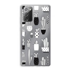 CaseCompany Cactusmotief: Samsung Galaxy Note 20 / Note 20 5G Transparant Hoesje