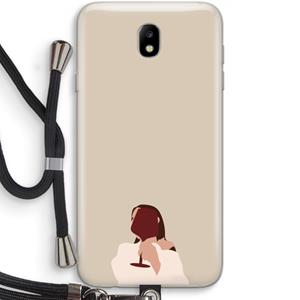 CaseCompany I drink wine: Samsung Galaxy J7 (2017) Transparant Hoesje met koord