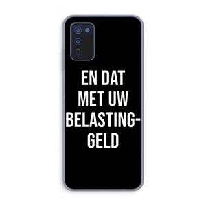 CaseCompany Belastinggeld - Zwart: Samsung Galaxy A03s Transparant Hoesje