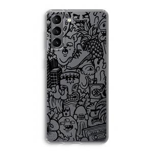 CaseCompany Vexx Black Mixtape: Samsung Galaxy S21 Transparant Hoesje