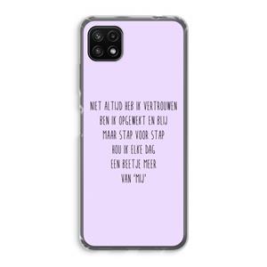 CaseCompany Zelfvertrouwen: Samsung Galaxy A22 5G Transparant Hoesje