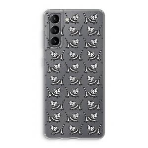 CaseCompany Zwarte poes: Samsung Galaxy S21 Transparant Hoesje