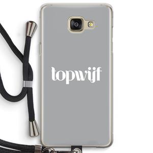 CaseCompany Topwijf Grijs Wit: Samsung Galaxy A5 (2016) Transparant Hoesje met koord